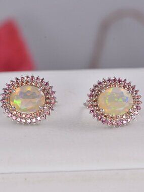 Natural Ethopian Hoop Earrings 925 Sterling Silver